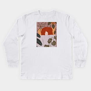 Cozy plant lady Kids Long Sleeve T-Shirt